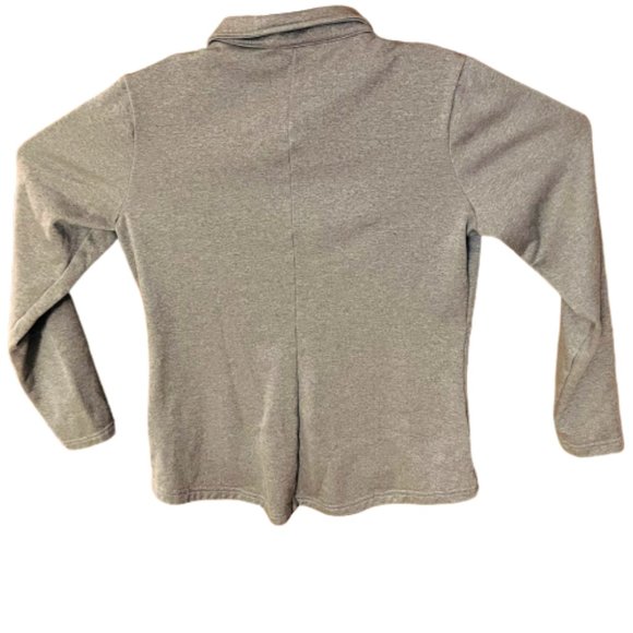 Fila Sport Full Zip Gray Fleece Jacket-Orange Zipper-Signature Logo-Size Medium - Picture 2 of 4